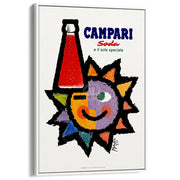 Campari Sun | Italy A3 297 X 420Mm 11.7 16.5 Inches / Canvas Floating Frame - White Timber Print Art