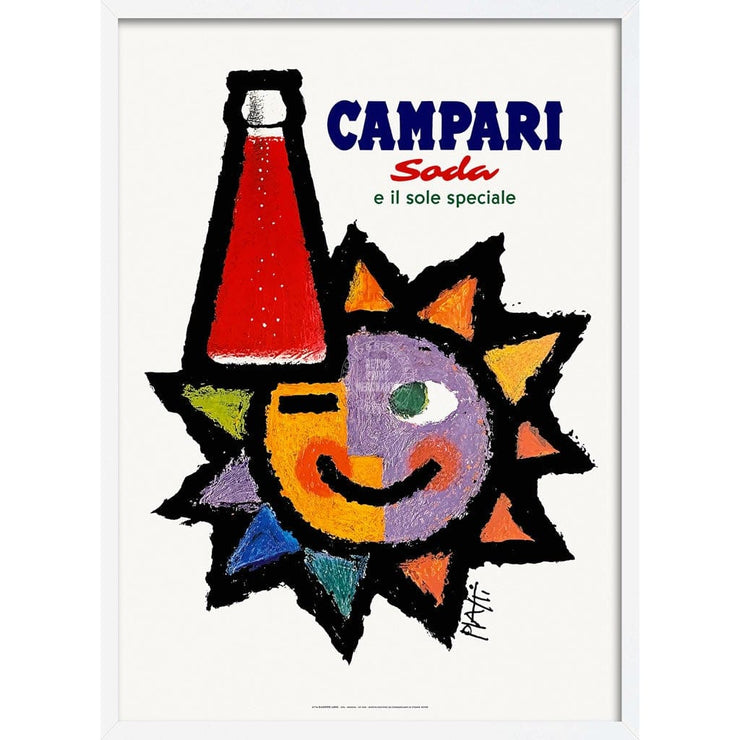 Campari Sun | Italy A3 297 X 420Mm 11.7 16.5 Inches / Framed Print - White Timber Art