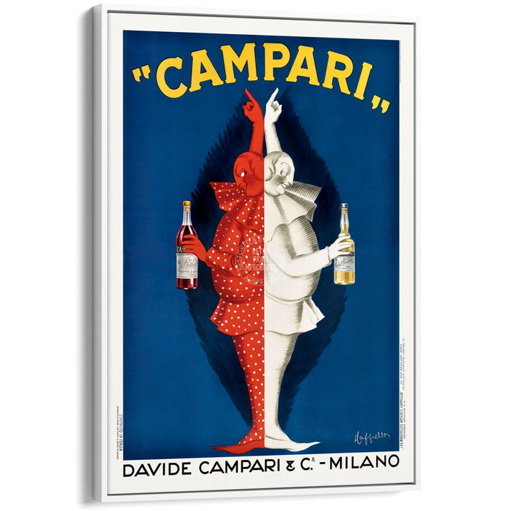 CAMPARI TWINS 1921 | ITALY A3 | 297 x 420mm | 11.7 x 16.5 inches / Canvas Floating Frame: White Timber Print Art