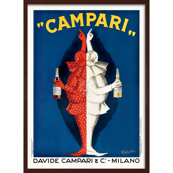 CAMPARI TWINS 1921 | ITALY A3 | 297 x 420mm | 11.7 x 16.5 inches / Framed Print: Chocolate Oak Timber Print Art