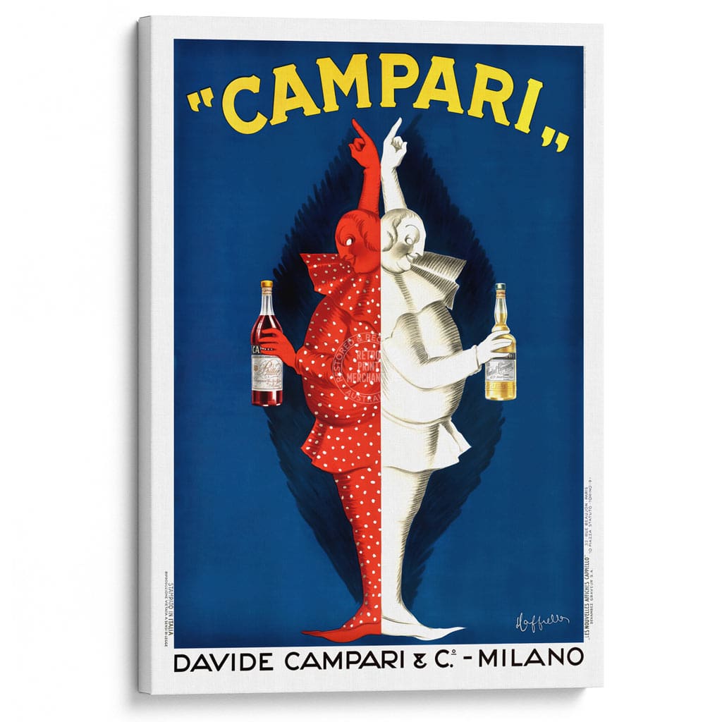 CAMPARI TWINS 1921 | ITALY A3 | 297 x 420mm | 11.7 x 16.5 inches / Stretched Canvas Print Art