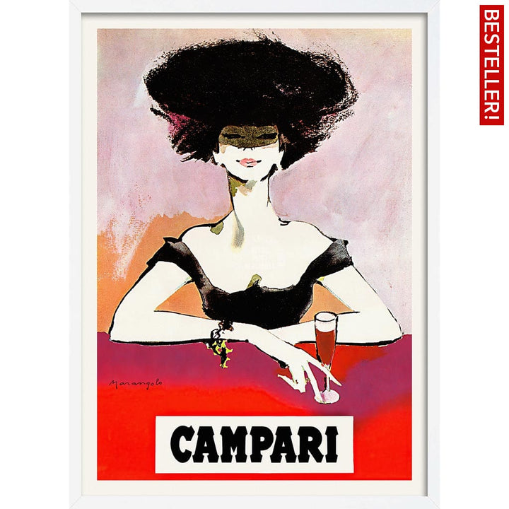 Campari Woman 1960S | Italy 422Mm X 295Mm 16.6 11.6 A3 / White Print Art