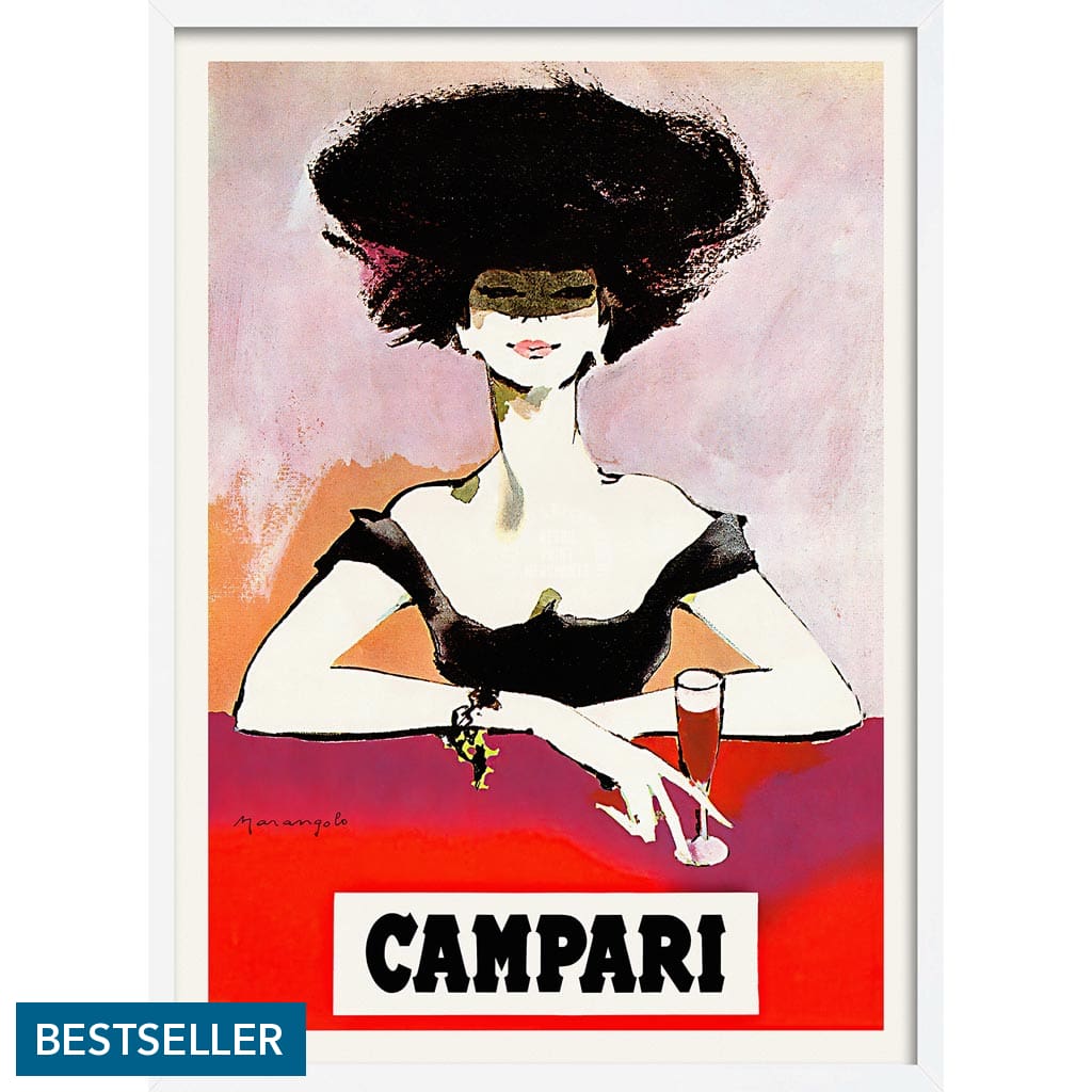 Campari Woman 1960S | Italy 422Mm X 295Mm 16.6 11.6 A3 / White Print Art