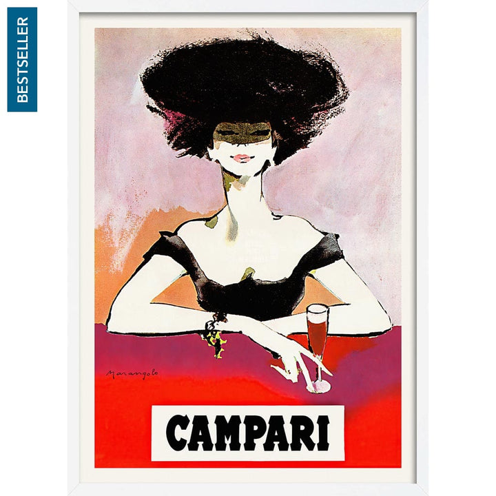 Campari Woman 1960S | Italy 422Mm X 295Mm 16.6 11.6 A3 / White Print Art