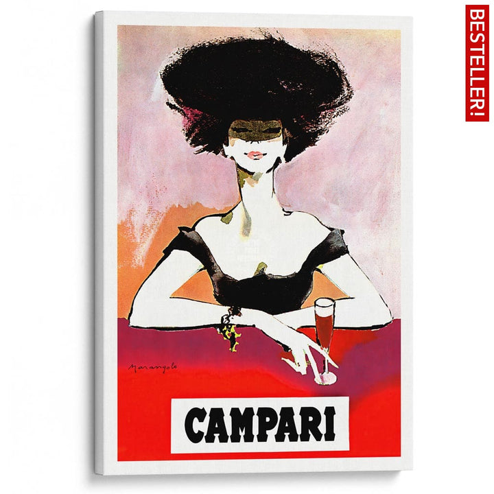 Campari Woman 1960S | Italy A3 297 X 420Mm 11.7 16.5 Inches / Stretched Canvas Print Art