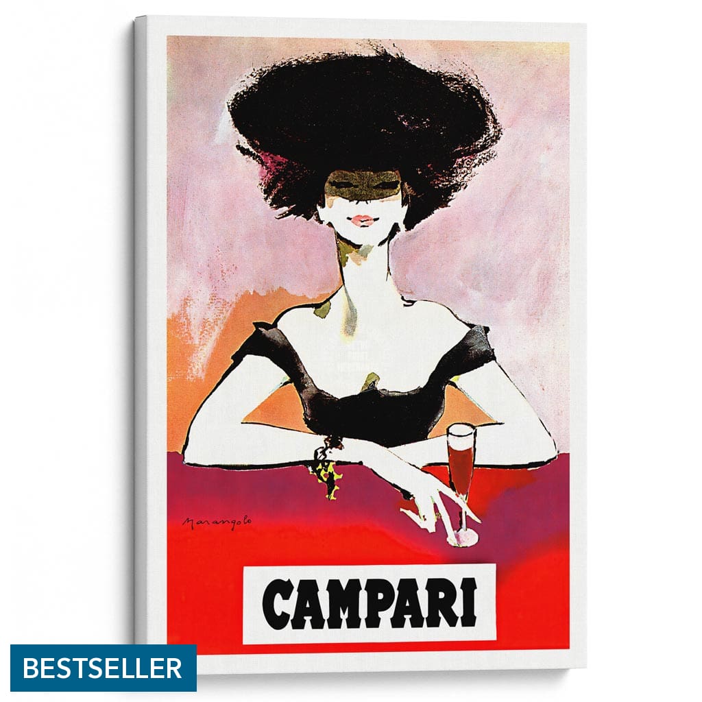 Campari Woman 1960S | Italy A3 297 X 420Mm 11.7 16.5 Inches / Stretched Canvas Print Art