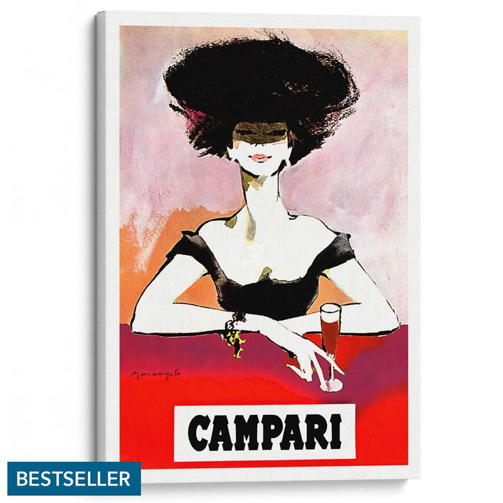 Campari Woman 1960S | Italy A3 297 X 420Mm 11.7 16.5 Inches / Stretched Canvas Print Art