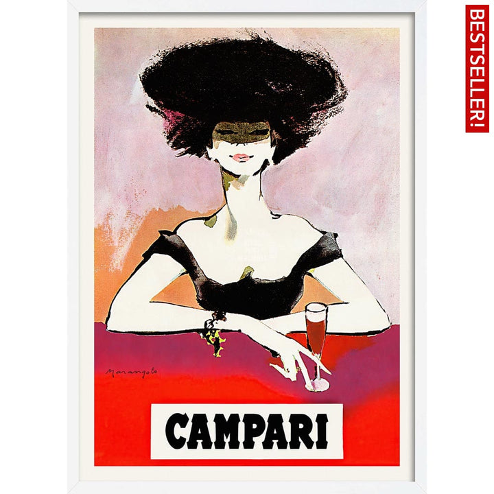 Campari Woman 1960S | Italy 422Mm X 295Mm 16.6 11.6 A3 / White Print Art
