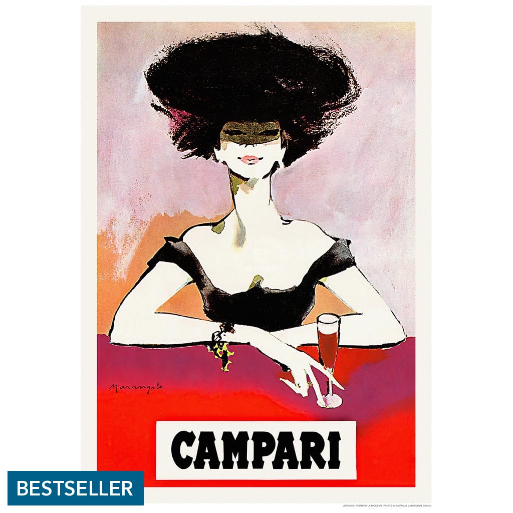 Campari Woman 1960S | Italy 422Mm X 295Mm 16.6 11.6 A3 / Unframed Print Art