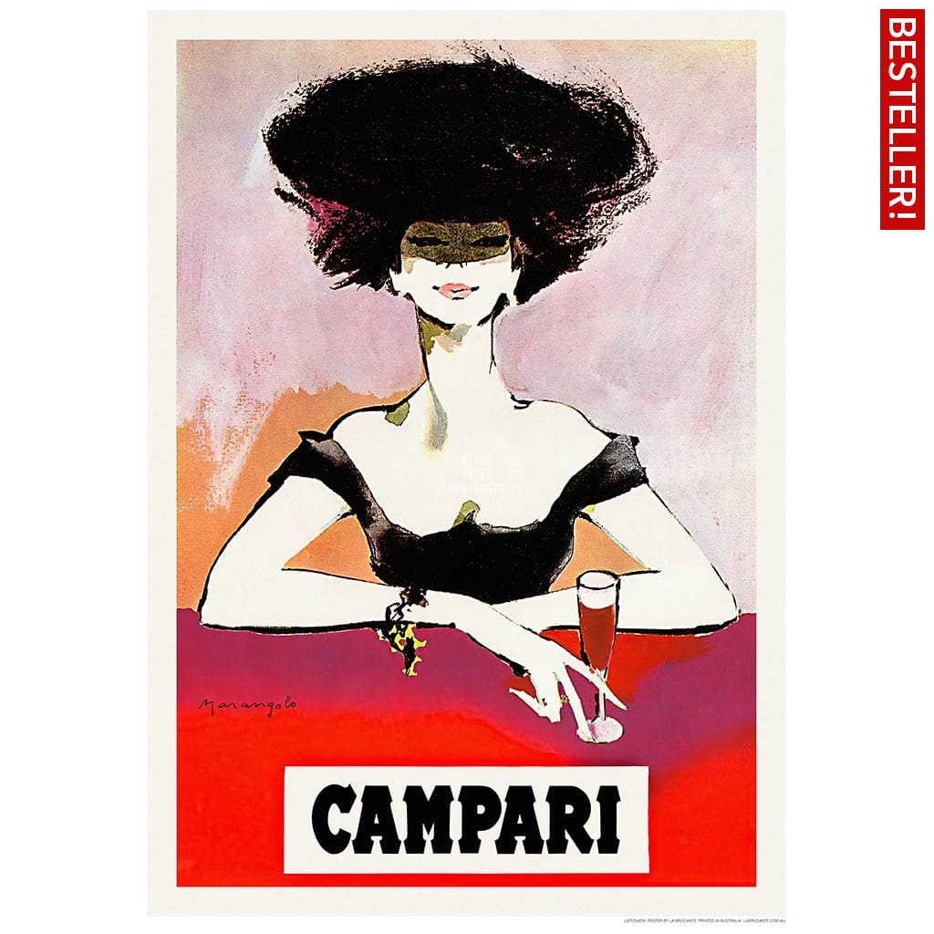 Campari Woman 1960S | Italy 422Mm X 295Mm 16.6 11.6 A3 / Unframed Print Art
