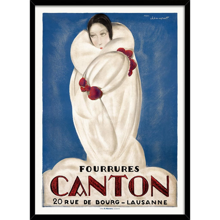 Canton Fourrures | Switzerland A3 297 X 420Mm 11.7 16.5 Inches / Framed Print: Black Timber Print