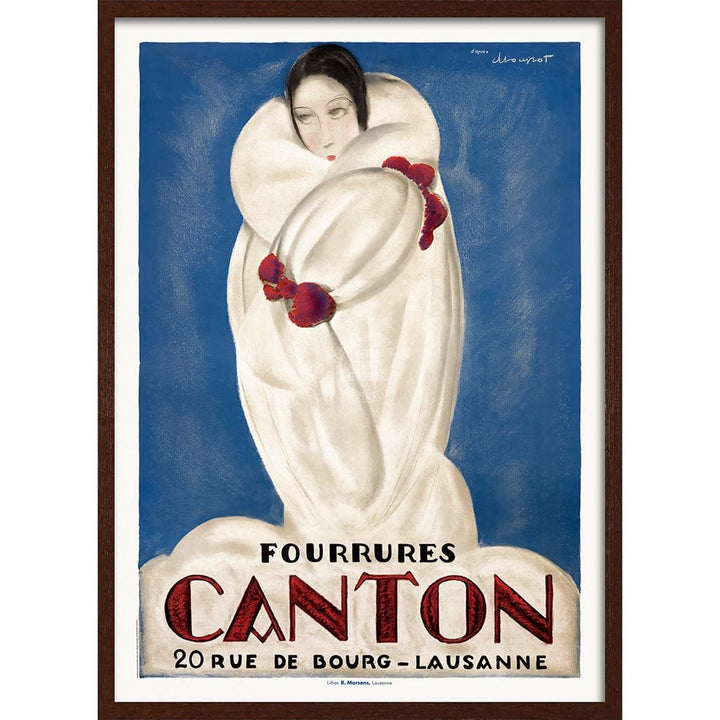 Canton Fourrures | Switzerland A3 297 X 420Mm 11.7 16.5 Inches / Framed Print: Chocolate Oak Timber