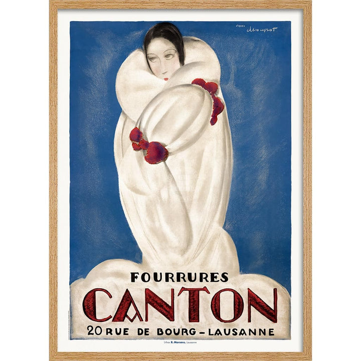 Canton Fourrures | Switzerland A3 297 X 420Mm 11.7 16.5 Inches / Framed Print: Natural Oak Timber
