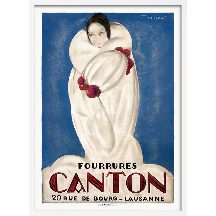 Canton Fourrures | Switzerland A3 297 X 420Mm 11.7 16.5 Inches / Framed Print: White Timber Print