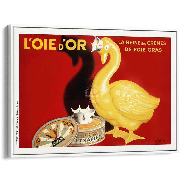 Cappiellos Golden Goose | France A3 297 X 420Mm 11.7 16.5 Inches / Canvas Floating Frame - White