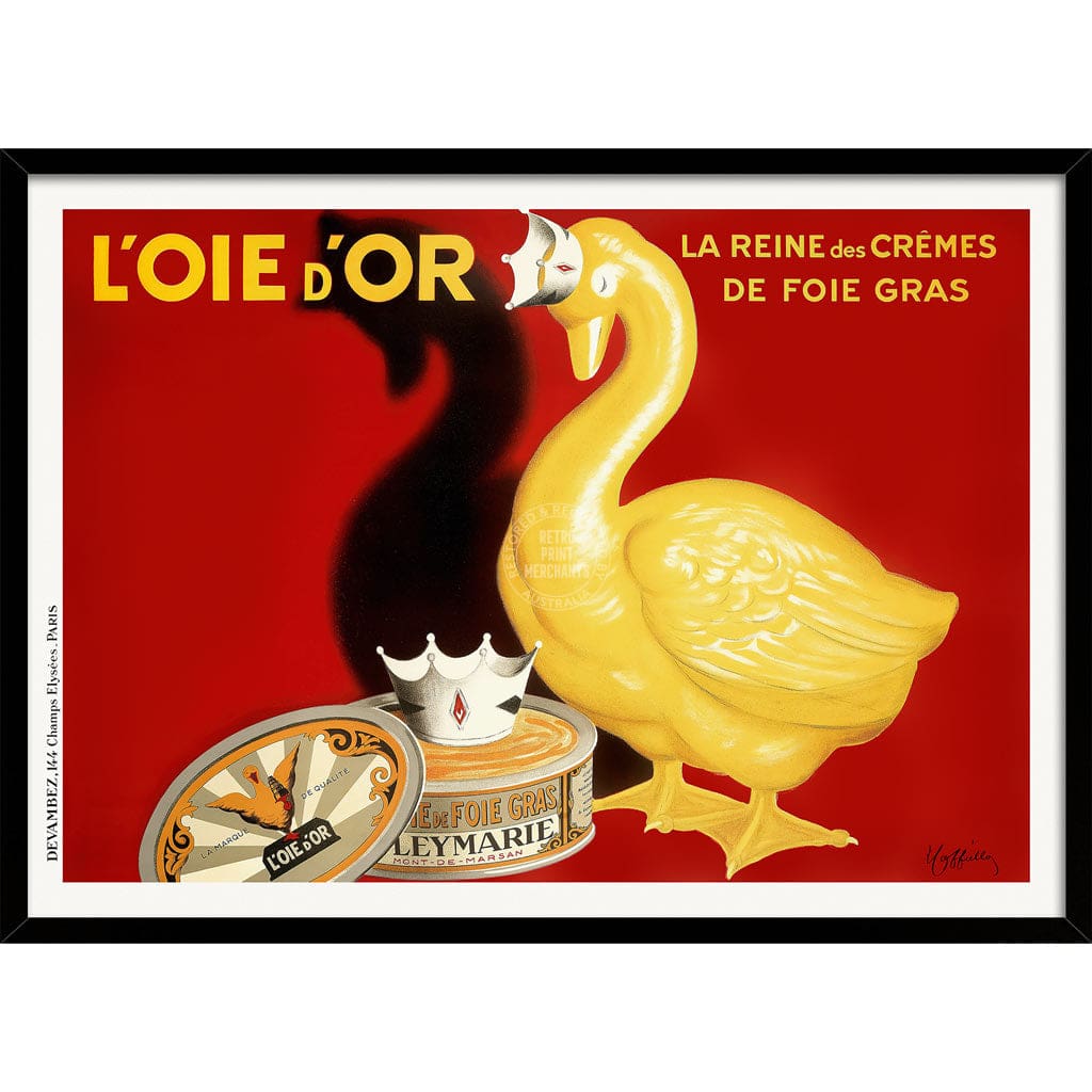 Cappiellos Golden Goose | France A3 297 X 420Mm 11.7 16.5 Inches / Framed Print - Black Timber Art