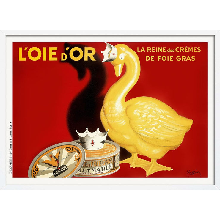 Cappiellos Golden Goose | France A3 297 X 420Mm 11.7 16.5 Inches / Framed Print - White Timber Art