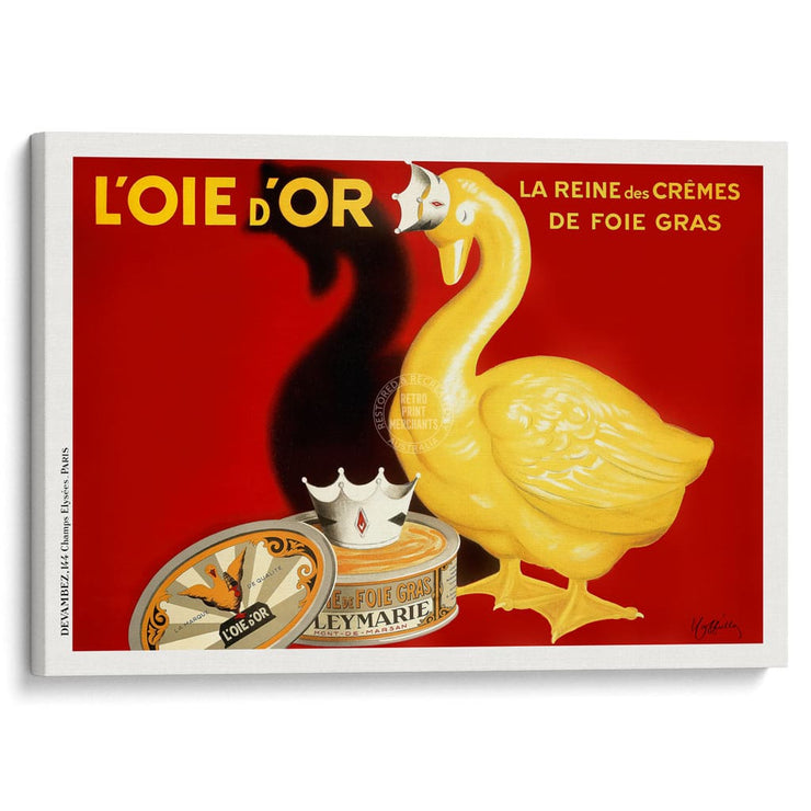 Cappiellos Golden Goose | France A3 297 X 420Mm 11.7 16.5 Inches / Stretched Canvas Print Art