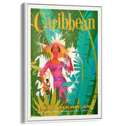 Caribbean Airline Poster | Usa A3 297 X 420Mm 11.7 16.5 Inches / Canvas Floating Frame - White