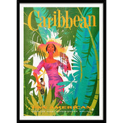 Caribbean Airline Poster | Usa A3 297 X 420Mm 11.7 16.5 Inches / Framed Print - Black Timber Art