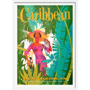 Caribbean Airline Poster | Usa A3 297 X 420Mm 11.7 16.5 Inches / Framed Print - White Timber Art