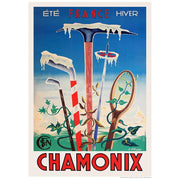Chamonix Ete Hiver | France 422Mm X 295Mm 16.6 11.6 A3 / Unframed Print Art
