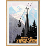 Chamonix Funiculaire | France 422Mm X 295Mm 16.6 11.6 A3 / Natural Oak Print Art