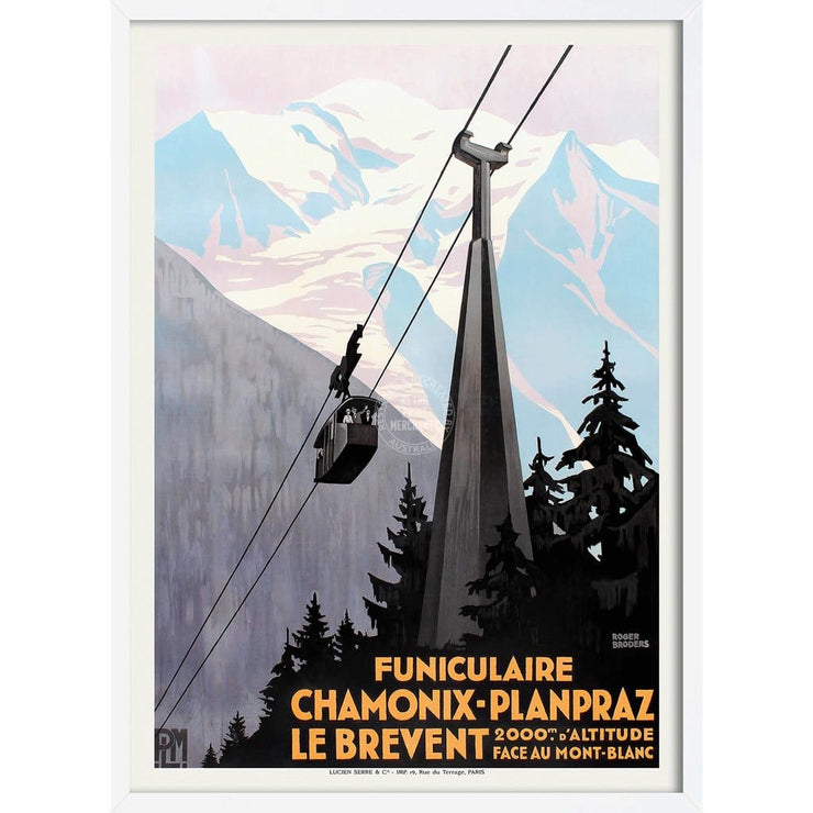 Chamonix Funiculaire | France 422Mm X 295Mm 16.6 11.6 A3 / White Print Art