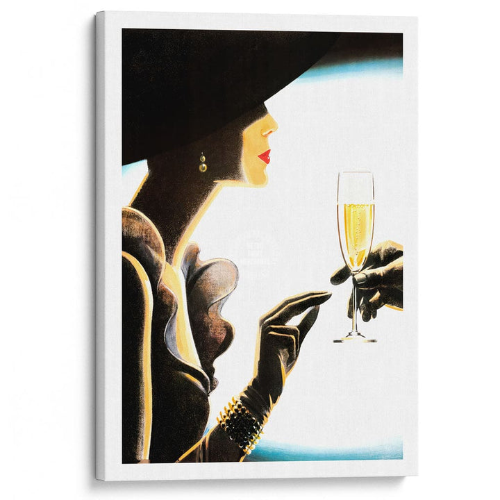 Champagne Woman | France A4 210 X 297Mm 8.3 11.7 Inches / Stretched Canvas Print Art