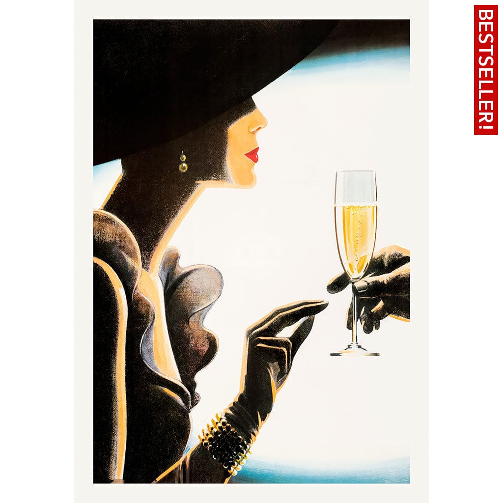 Champagne Woman | France A4 210 X 297Mm 8.3 11.7 Inches / Unframed Print Art