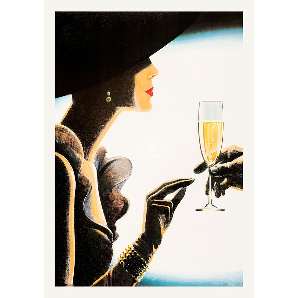 Champagne Woman | France A4 210 X 297Mm 8.3 11.7 Inches / Unframed Print Art