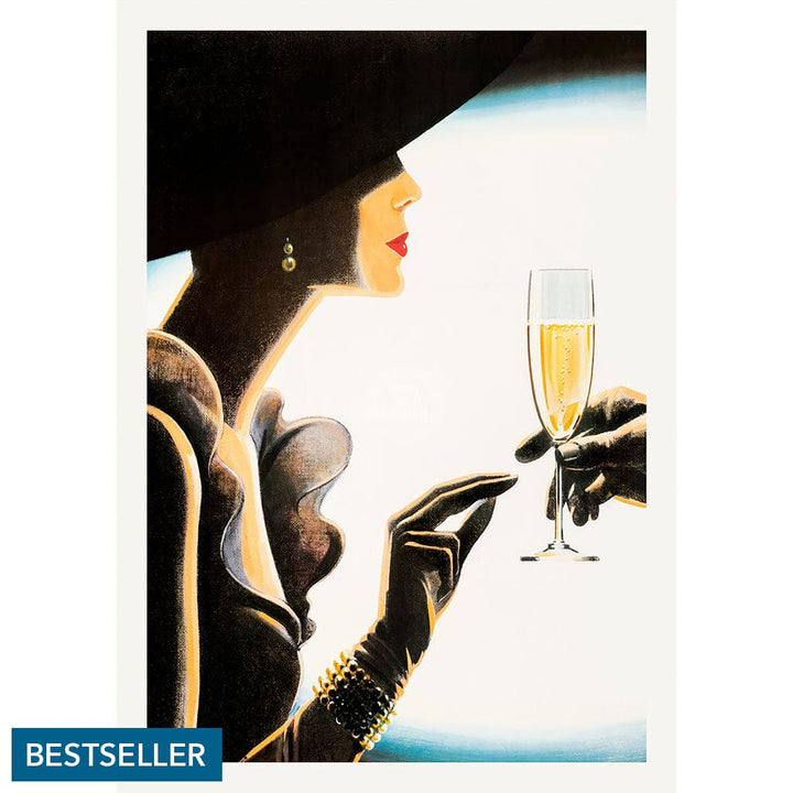 Champagne Woman | France A4 210 X 297Mm 8.3 11.7 Inches / Unframed Print Art