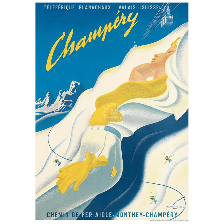 Champery | Switzerland 422Mm X 295Mm 16.6 11.6 A3 / Unframed Print Art