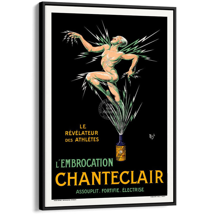 CHANTECLAIR 1917 | FRANCE A3 | 297 x 420mm | 11.7 x 16.5 inches / Canvas Floating Frame: Black Timber Print Art