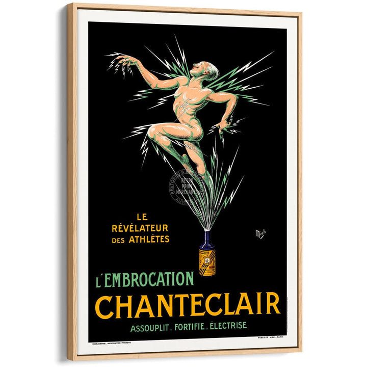 CHANTECLAIR 1917 | FRANCE A3 | 297 x 420mm | 11.7 x 16.5 inches / Canvas Floating Frame: Natural Oak Timber Print Art