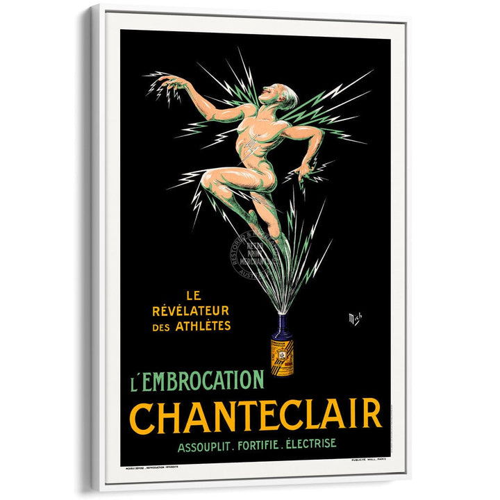 CHANTECLAIR 1917 | FRANCE A3 | 297 x 420mm | 11.7 x 16.5 inches / Canvas Floating Frame: White Timber Print Art