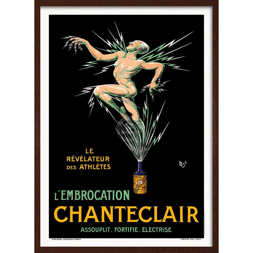 CHANTECLAIR 1917 | FRANCE A3 | 297 x 420mm | 11.7 x 16.5 inches / Framed Print: Chocolate Oak Timber Print Art