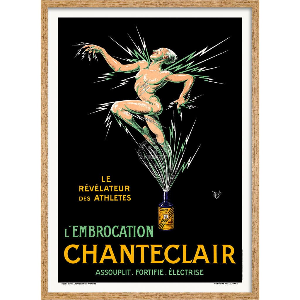 CHANTECLAIR 1917 | FRANCE A3 | 297 x 420mm | 11.7 x 16.5 inches / Framed Print: Natural Oak Timber Print Art