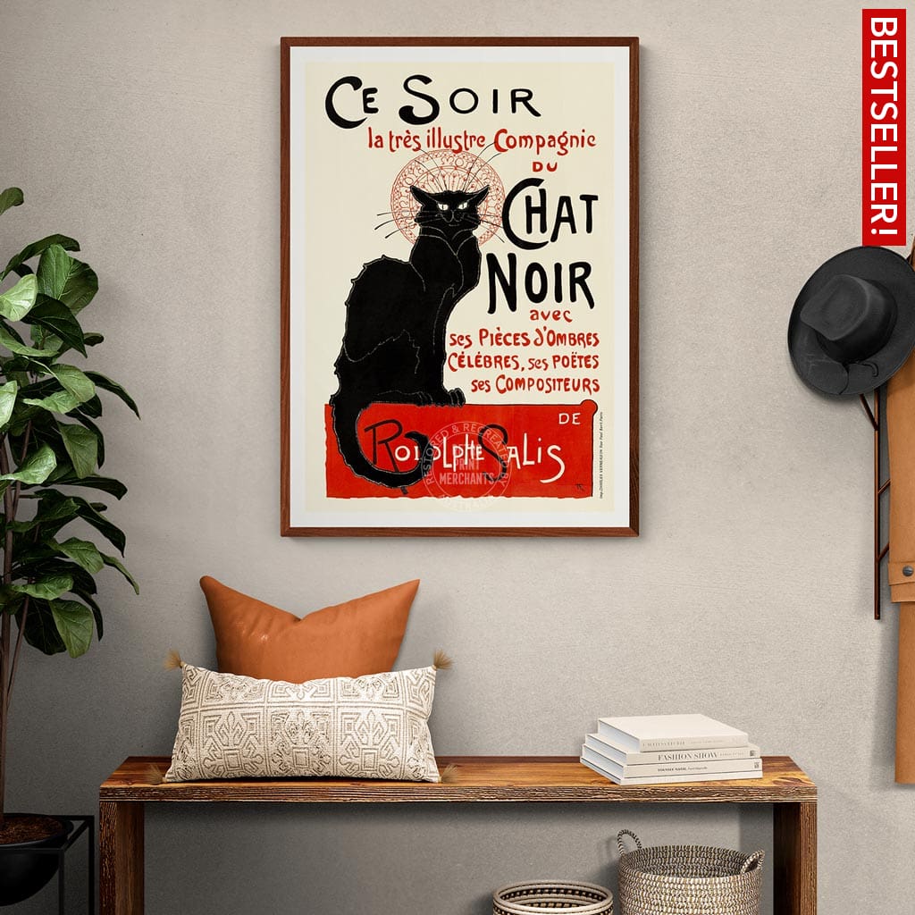 The Black Cat Le Chat Noir Vintage Poster Print | Retro Print Merchants