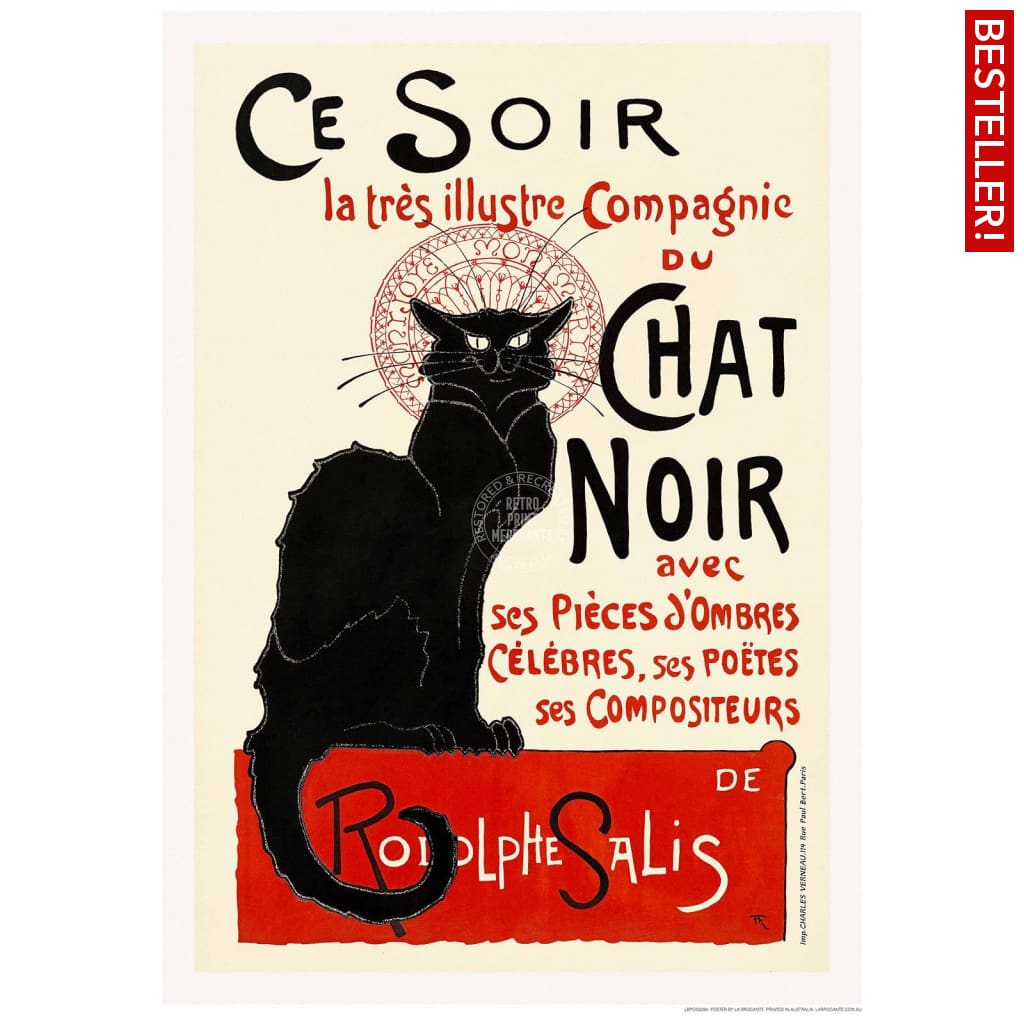 Chat Noir | France A3 297 X 420Mm 11.7 16.5 Inches / Unframed Print Art