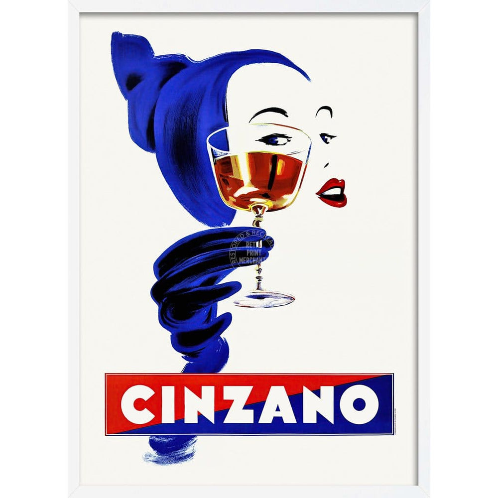 Cinzano Woman 1955 | Italy 422Mm X 295Mm 16.6 11.6 A3 / White Print Art