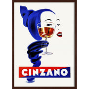 Cinzano Woman 1955 | Italy 422Mm X 295Mm 16.6 11.6 A3 / Dark Oak Print Art