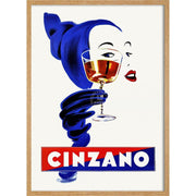 Cinzano Woman 1955 | Italy 422Mm X 295Mm 16.6 11.6 A3 / Natural Oak Print Art