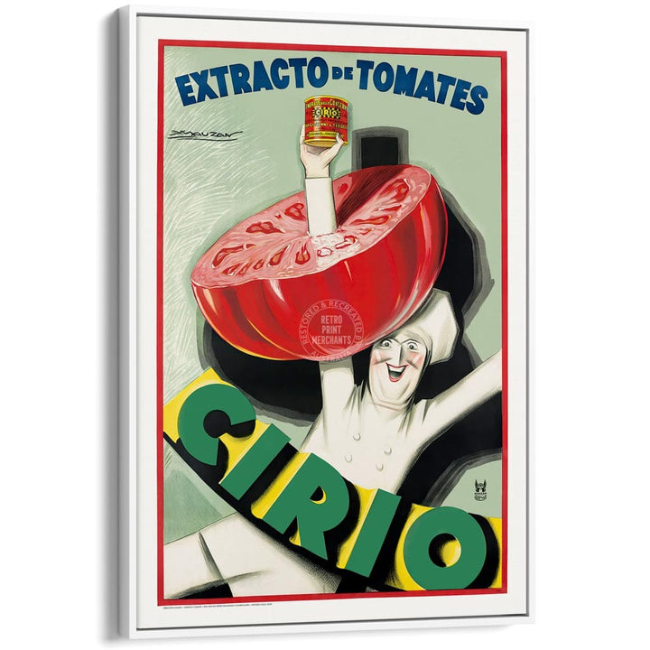 Cirio Tomato Extract 1930 | Spain A4 210 X 297Mm 8.3 11.7 Inches / Canvas Floating Frame: White