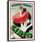 Cirio Tomato Extract 1930 | Spain A4 210 X 297Mm 8.3 11.7 Inches / Canvas Floating Frame: Black