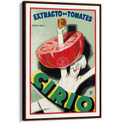 Cirio Tomato Extract 1930 | Spain A4 210 X 297Mm 8.3 11.7 Inches / Canvas Floating Frame: Chocolate