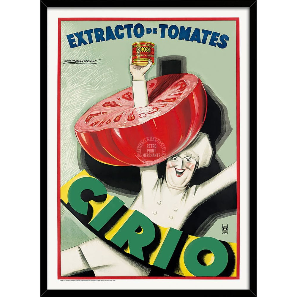 Cirio Tomato Extract 1930 | Spain A4 210 X 297Mm 8.3 11.7 Inches / Framed Print: Black Timber Print