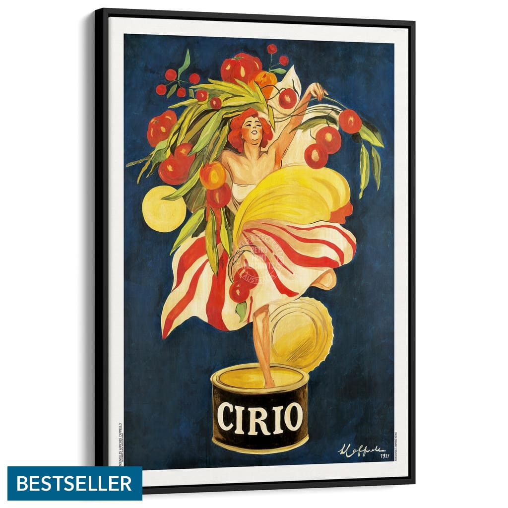 Cirio Tomatoes 1921 | France & Italy A3 297 X 420Mm 11.7 16.5 Inches / Canvas Floating Frame - Black