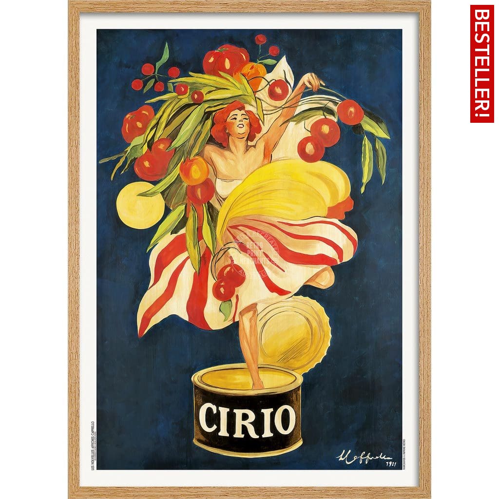 Cirio Tomatoes 1921 | France & Italy A3 297 X 420Mm 11.7 16.5 Inches / Framed Print - Natural Oak