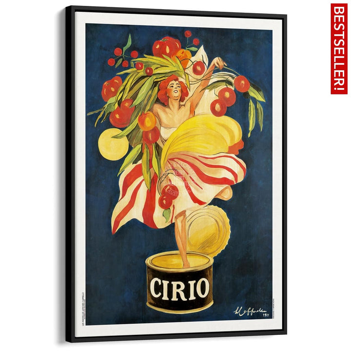 Cirio Tomatoes 1921 | France & Italy A3 297 X 420Mm 11.7 16.5 Inches / Canvas Floating Frame - Black
